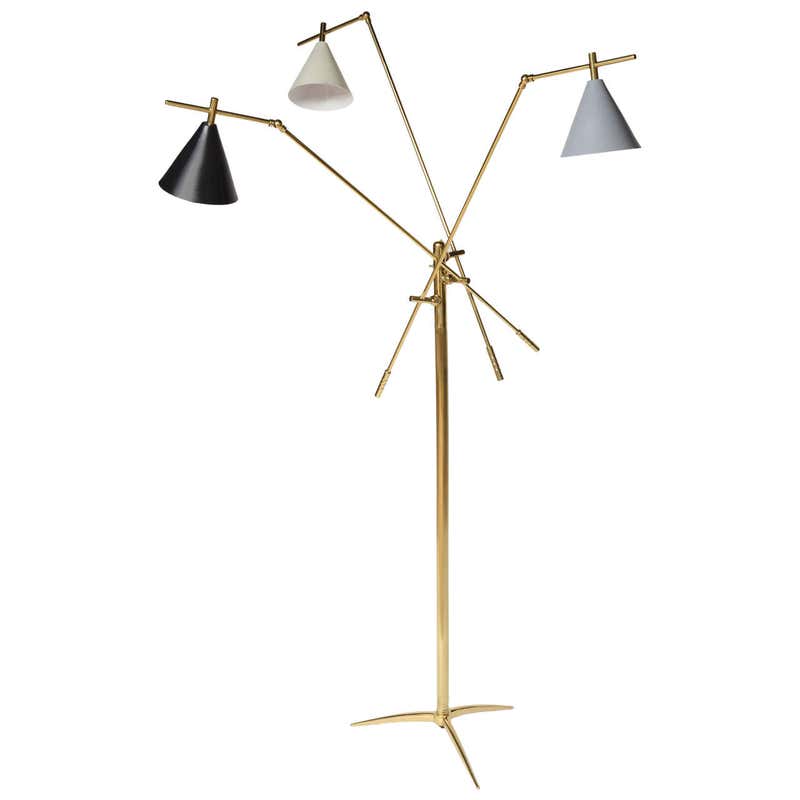 Goffredo Reggiani Chrome Low Floor Lamp For Sale at 1stDibs