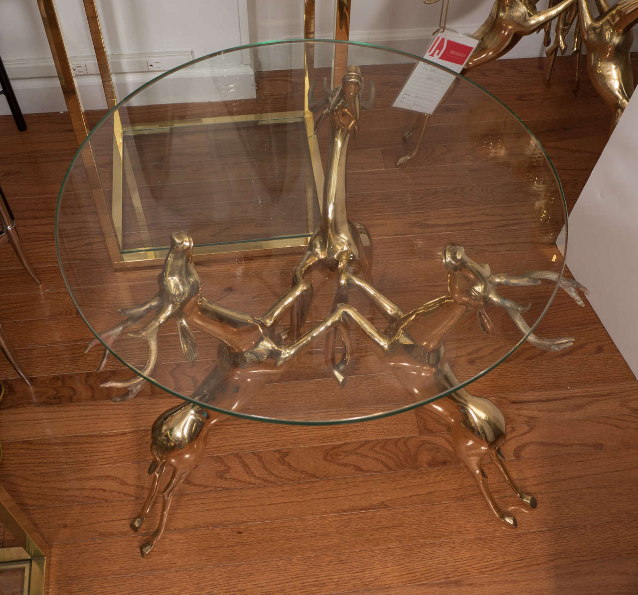 Italian Pair of Brass Deer Tables