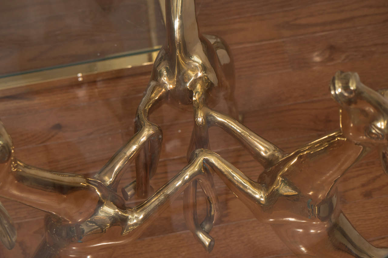 Pair of Brass Deer Tables In Good Condition In New York, NY