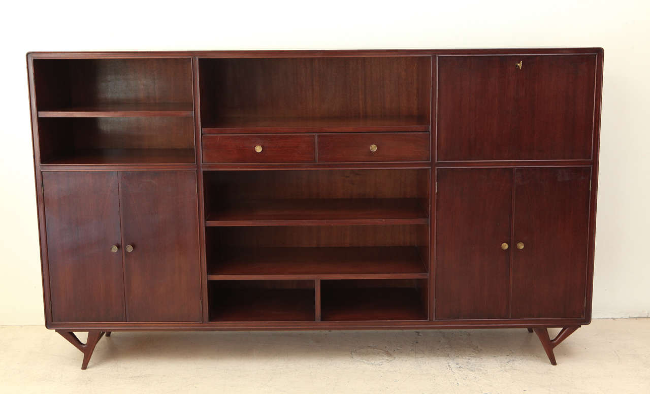 Italian Mid-Century Modern Mahogany Sideboard in the manner of Ico Parisi