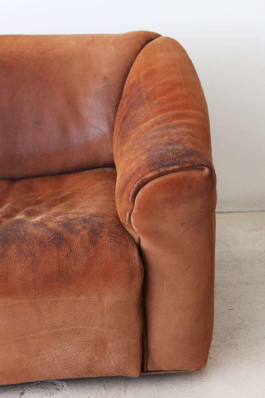 Swedish Rare Leather Sofa by De Sede