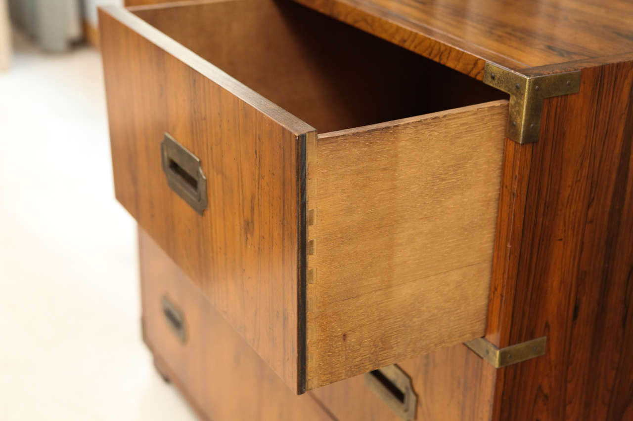 Rosewood Campaign Chest by Baker In Excellent Condition In Los Angeles, CA