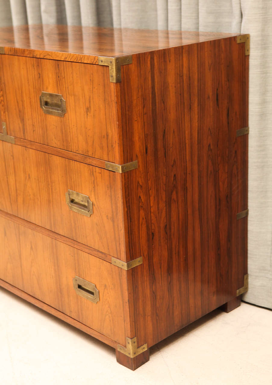 Mid-20th Century Rosewood Campaign Chest by Baker