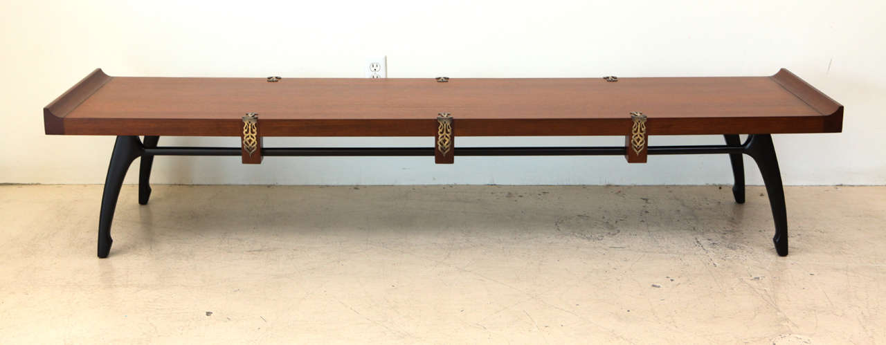 Custom mahogany bench by Edmund Spence.