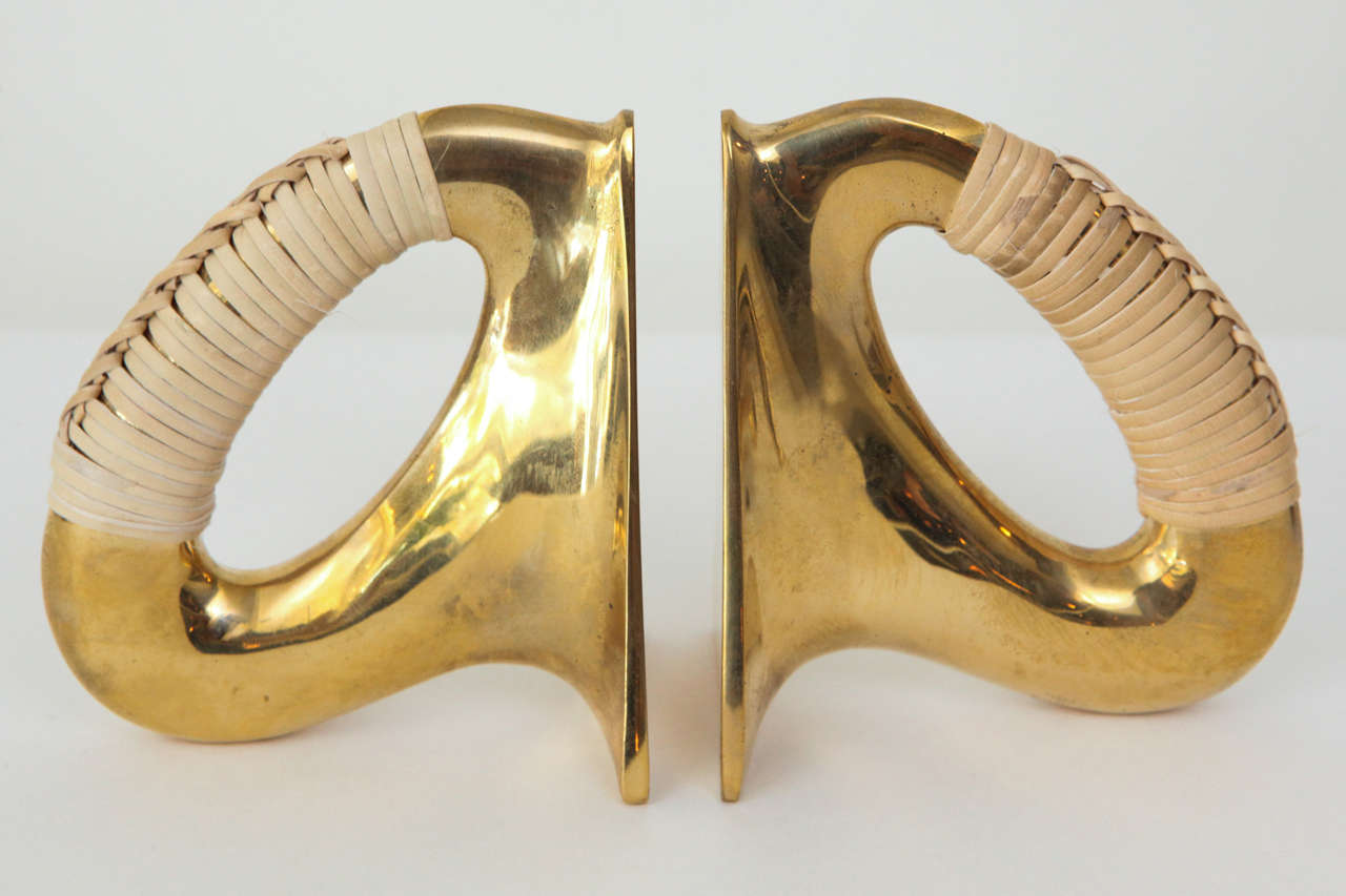 Bauhaus Assortment of Solid Brass Bookends by Carl Aubock