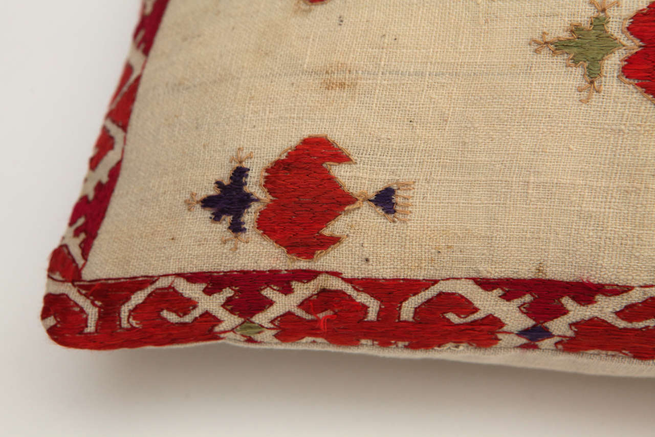 20th Century Vintage Swat Valley Embroidery Pillow
