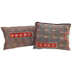 Vintage Gujarati Banjara Quilted Textile Pillows