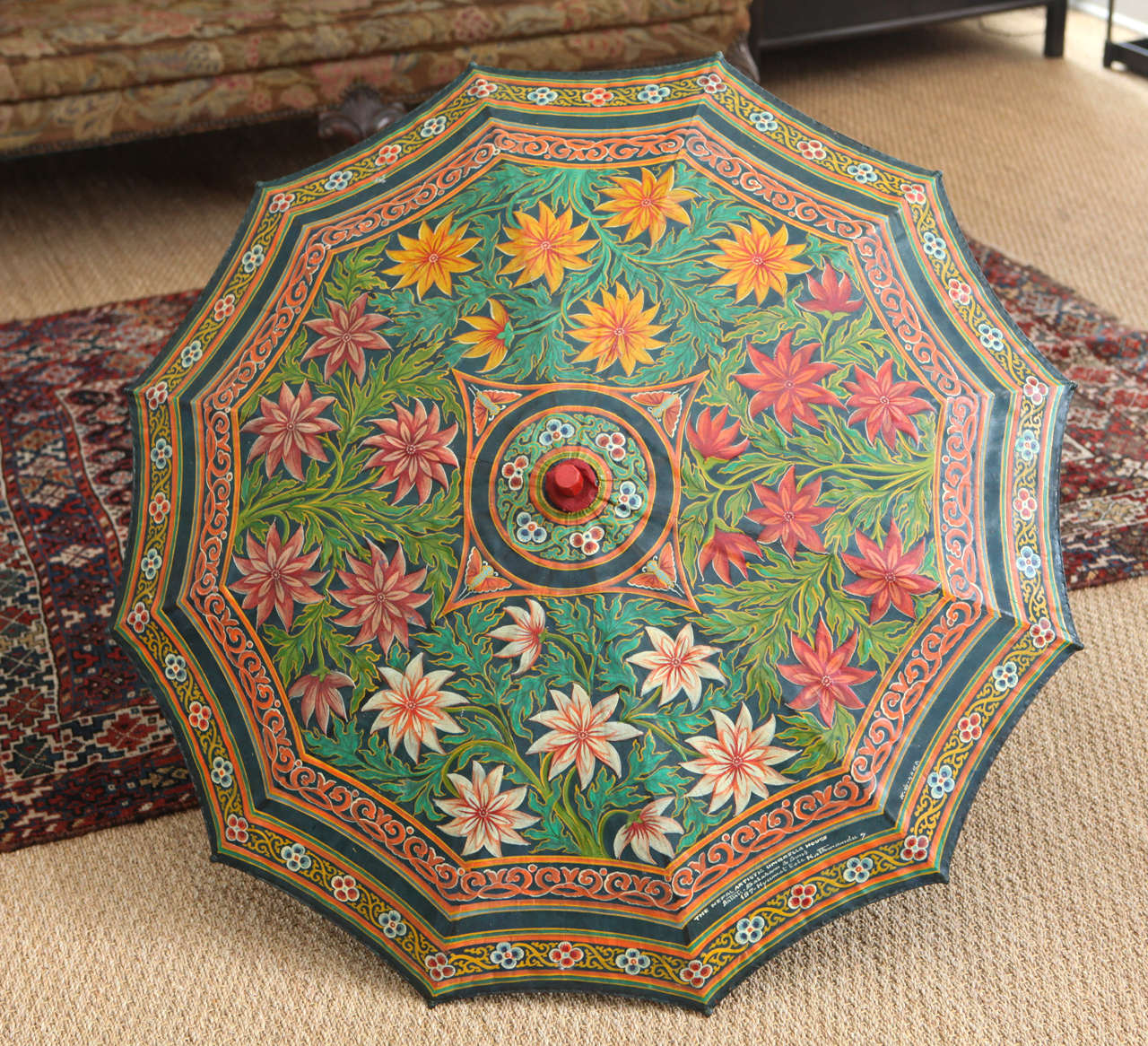 Vintage Nepalese Parasol In Excellent Condition For Sale In Los Angeles, CA