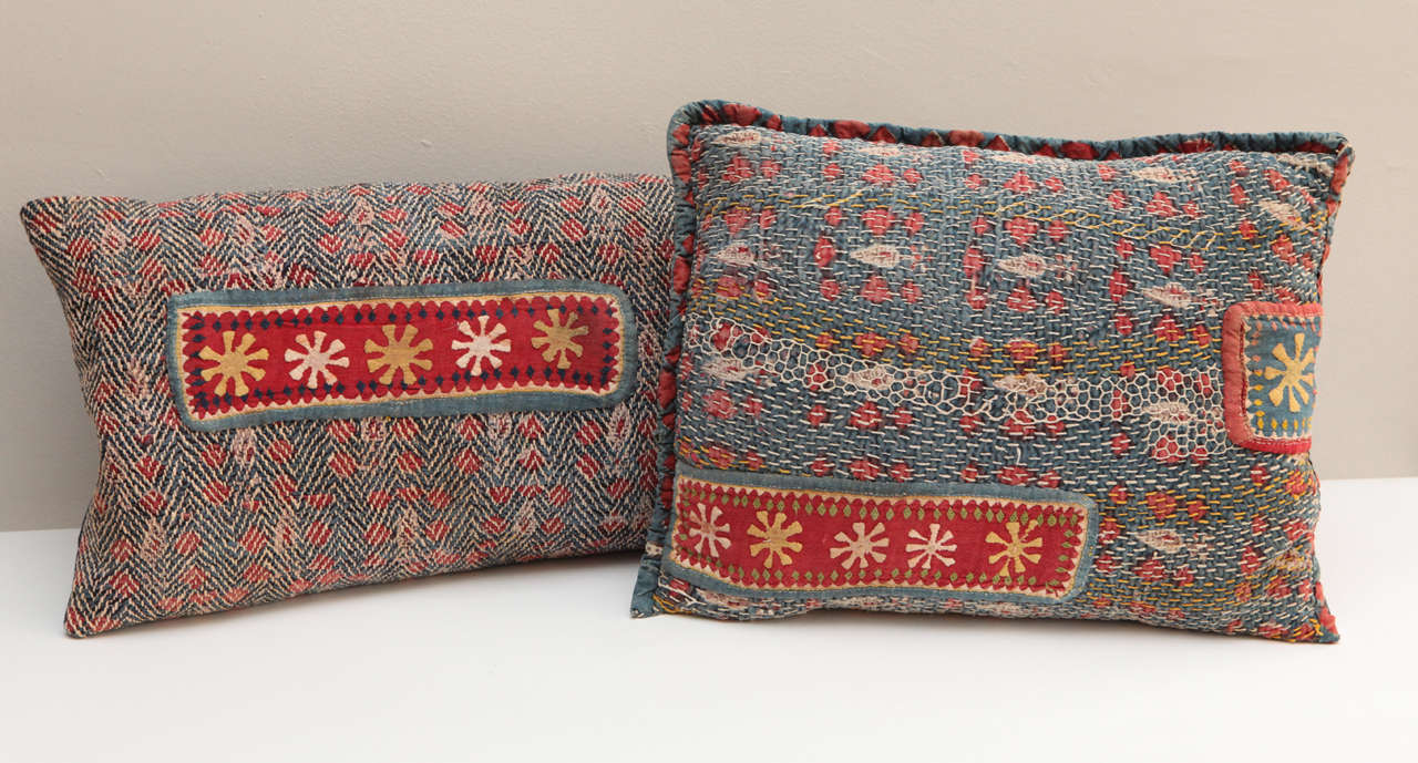Gujarati Banjara Quilted Textile Pillows at 1stdibs
