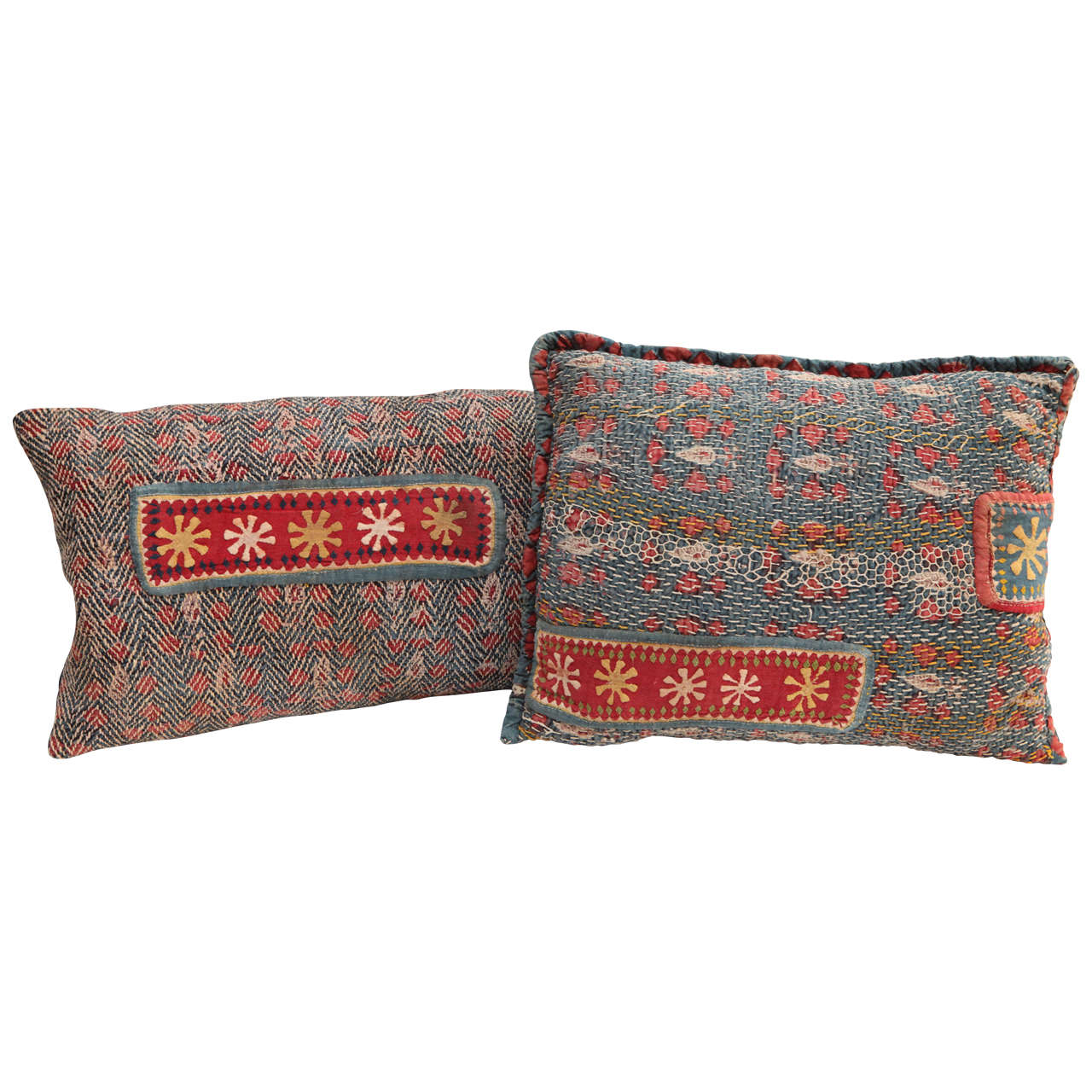 Gujarati Banjara Quilted Textile Pillows at 1stdibs