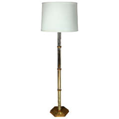 Paul Marra Brass and Beveled Mirror Floor Lamp 4