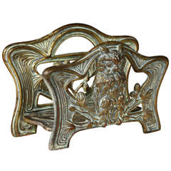 Antique Owl Brass Letter Holder