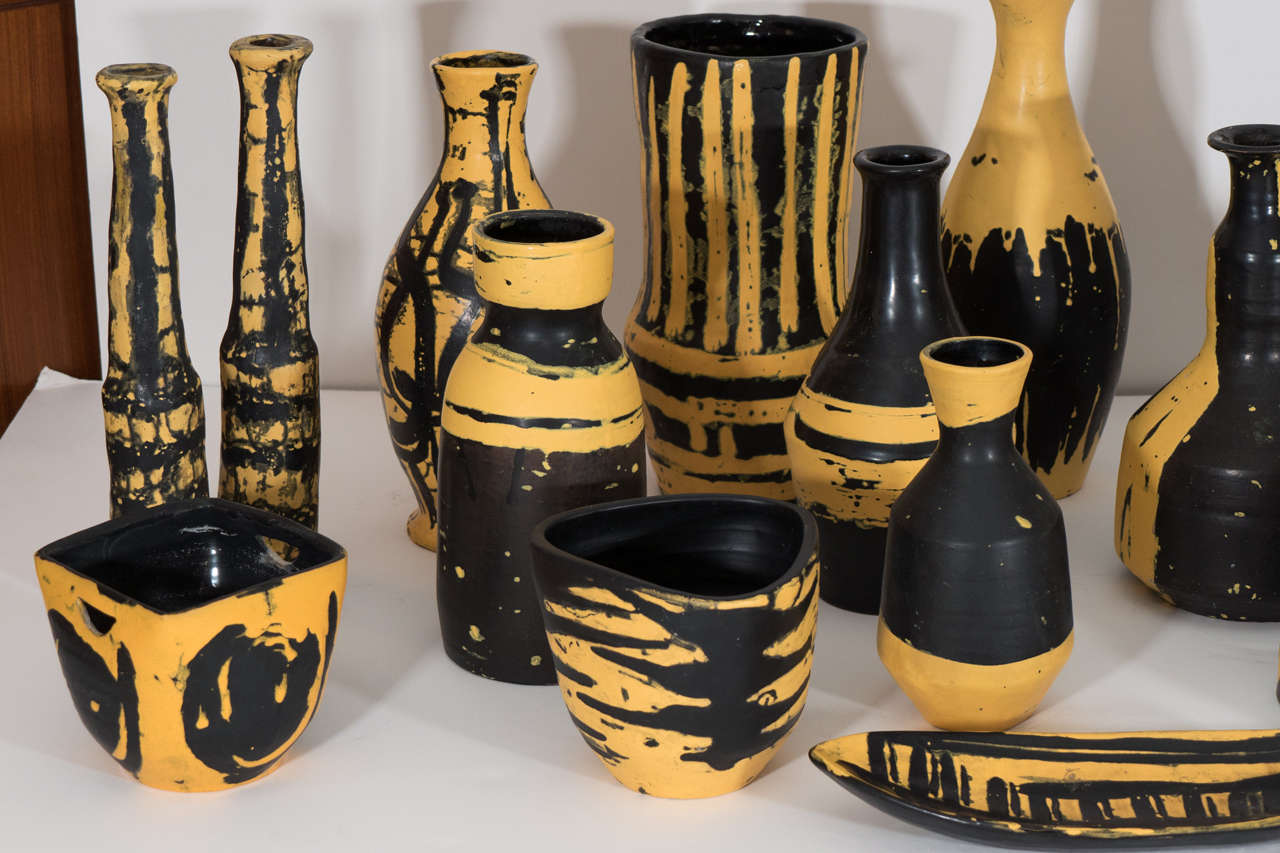 Yellow and Black Livia Gorka Ceramics In Excellent Condition In New York, NY
