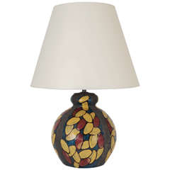 Red and Yellow Leaf Decorated Lamp