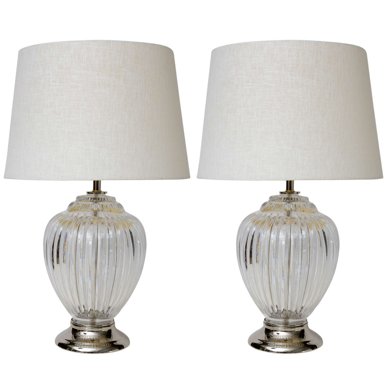 Baccarat Style Crystal Table Lamps, Baccarat Crystal Table Lamps