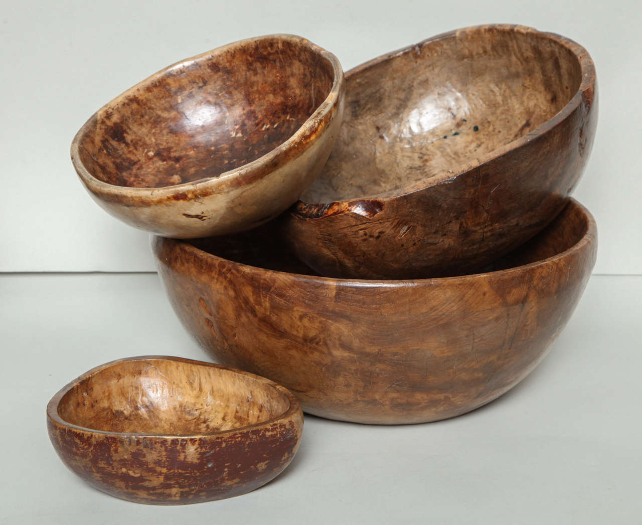 19th Century Collection of Swedish Burl Bowls