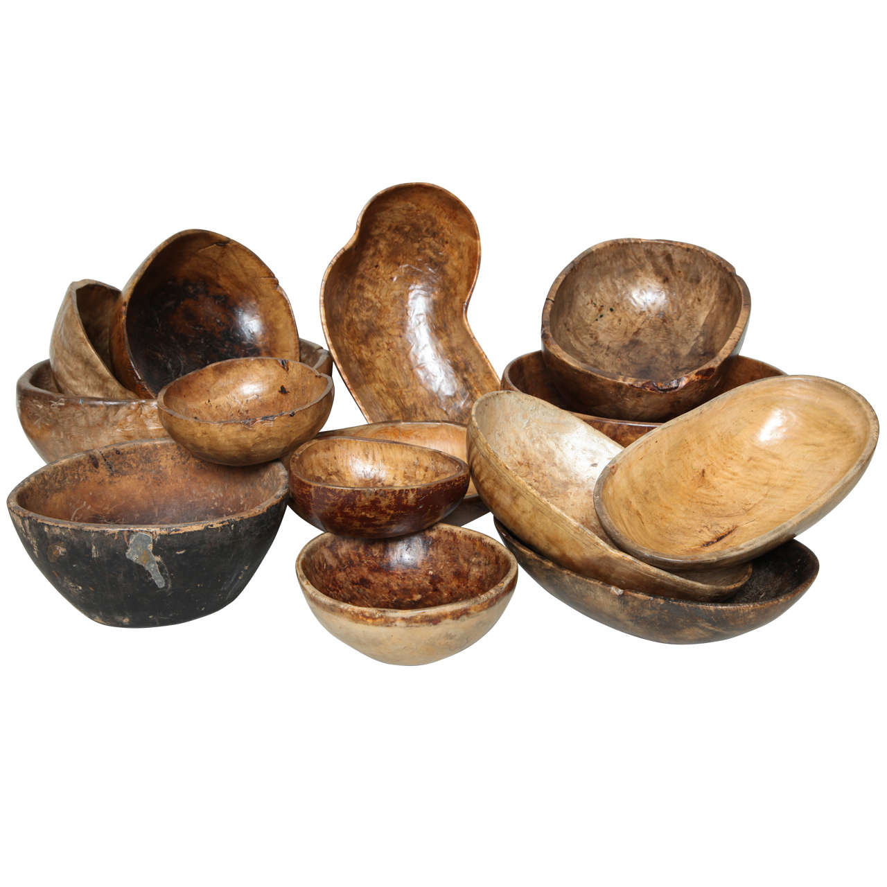Collection of Swedish Burl Bowls