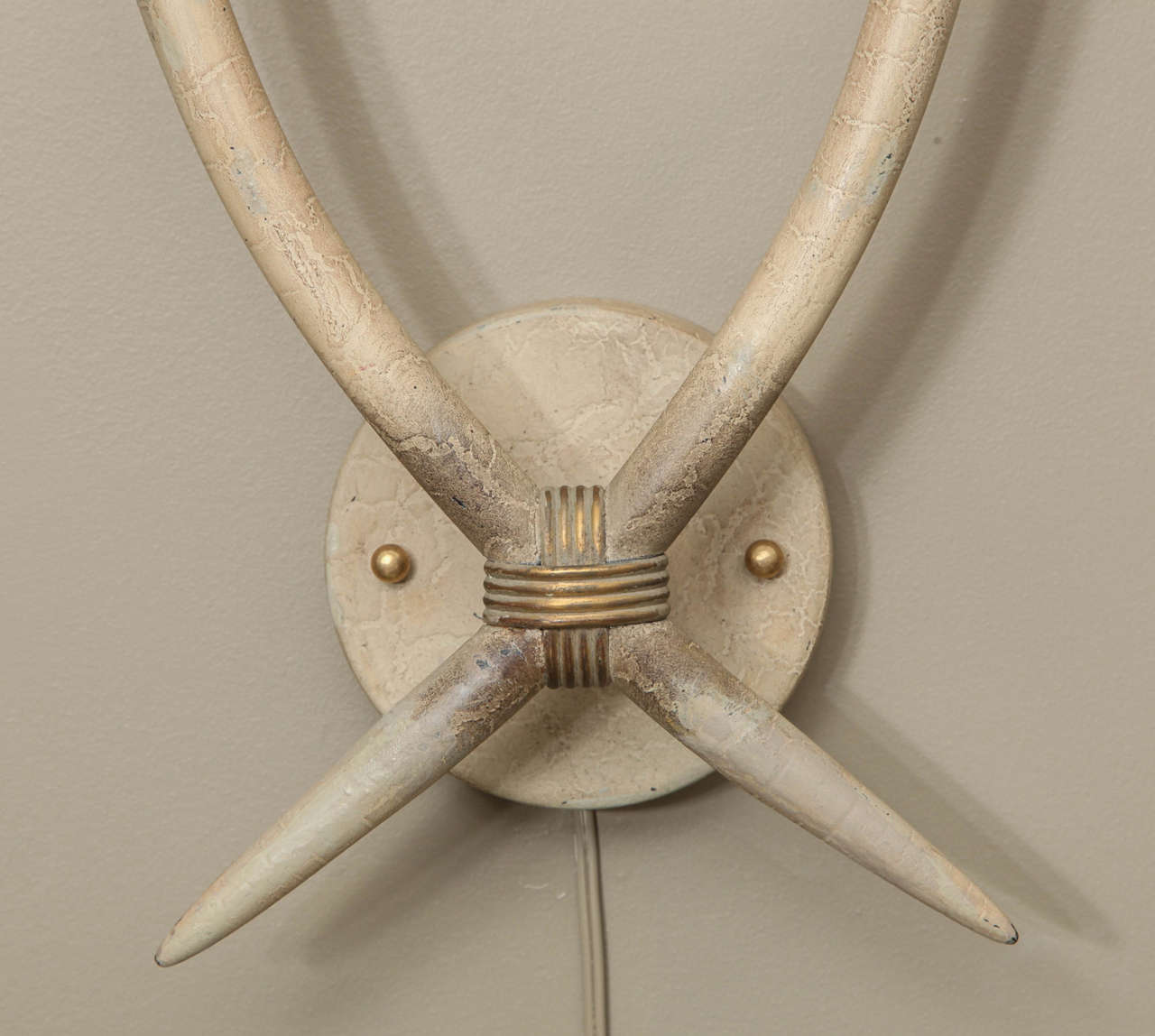 American Pair of Large Horn-Shaped Sconces For Sale