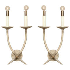 Pair of Large Horn-Shaped Sconces