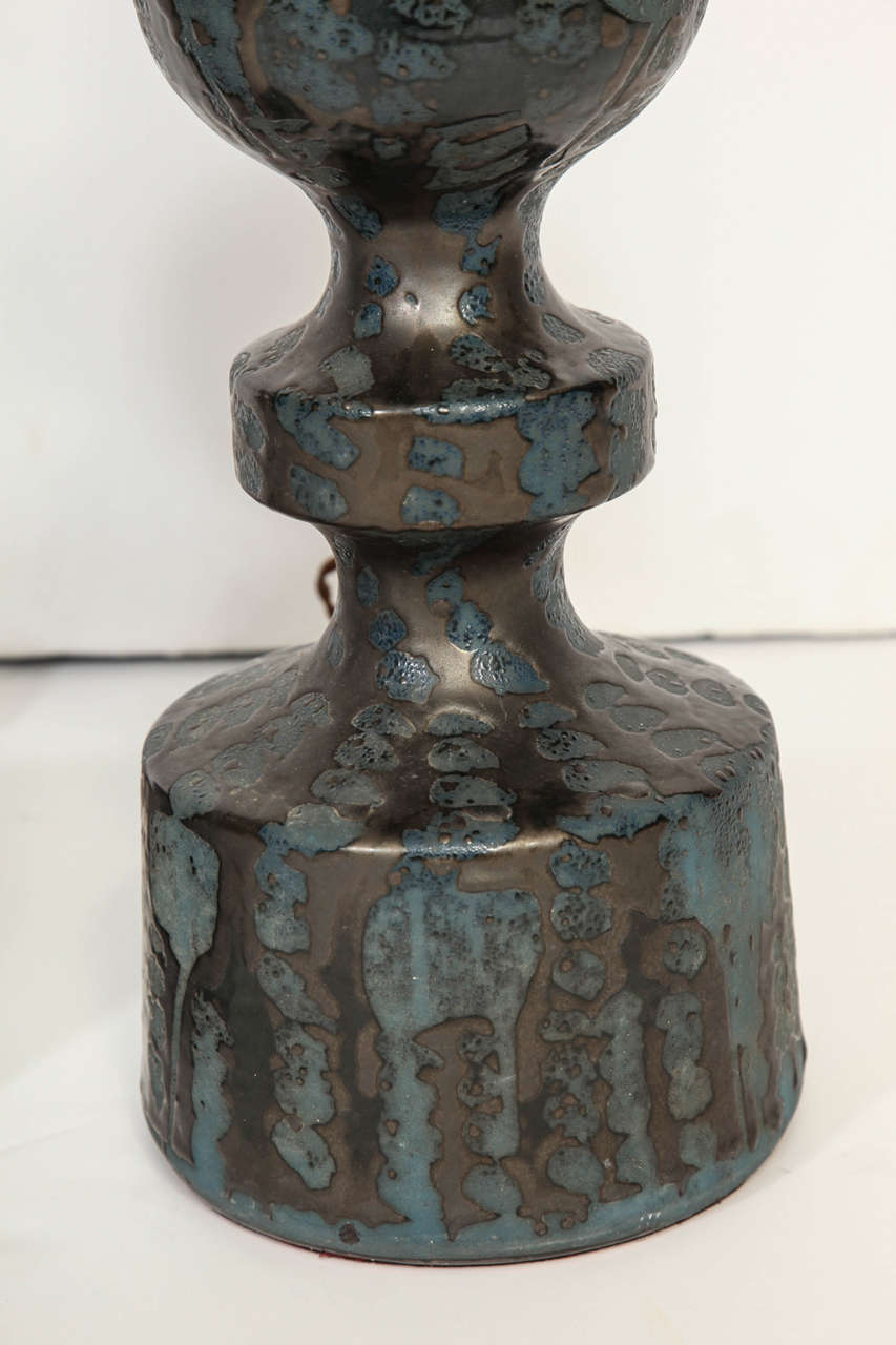 Pair of Large German Mid-Century Ceramic Lamps 2