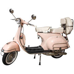 Fully Restored 1963 Pink with White Leather Used Italian, Piaggio Vespa