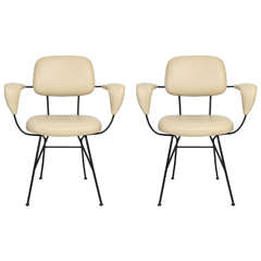 Italian Leather and Iron Armchair 12