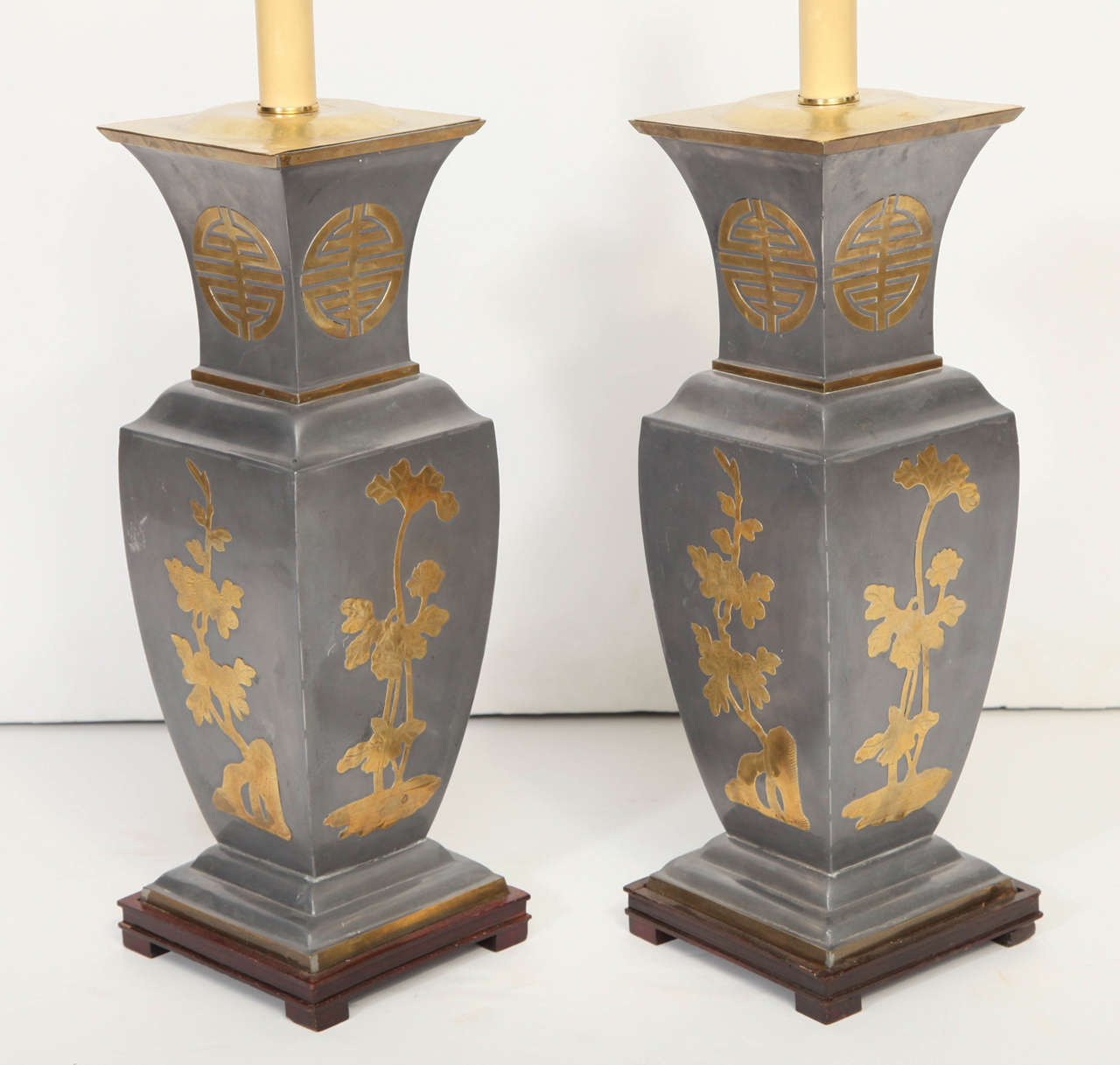 North American Pair of Chinese Motif Lamps