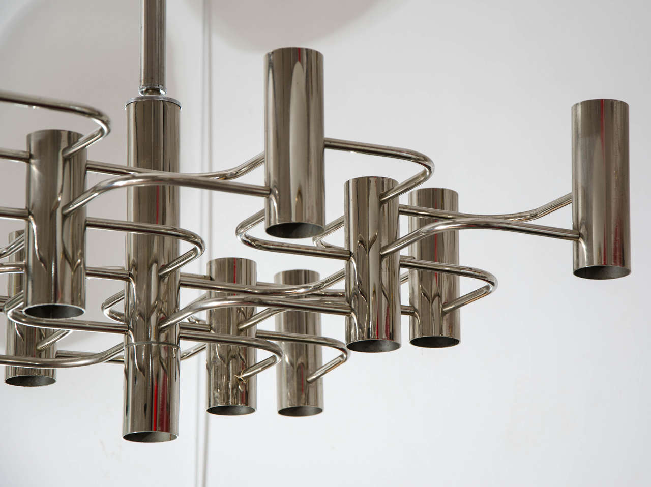 Late 20th Century Chrome Chandelier by Sciolari For Sale