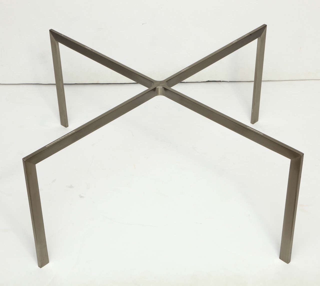 Modern Barcelona Style, Nicos Zographos Steel and Glass Coffee Table For Sale