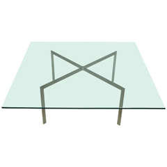 Nicos Zographos Steel and Glass Coffee Table 1