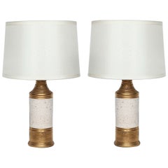 Bitossi Gold and Off White Glazed Lamps