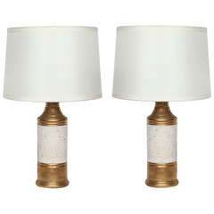 Bitossi Gold and Off White Glazed Lamps 9