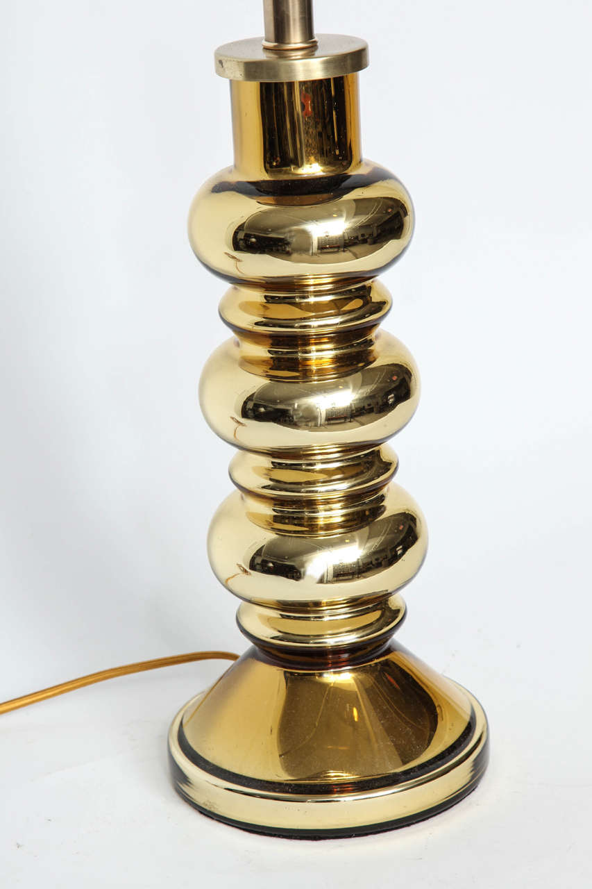 Brass Johansfors Swedish Modern Gold Mercury Glass Lamps