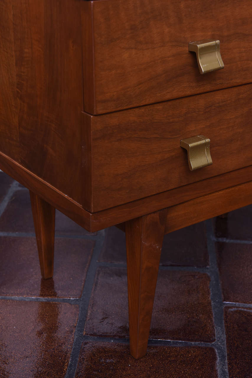 Italian Mahogany and Brass Side Tables For Sale 1