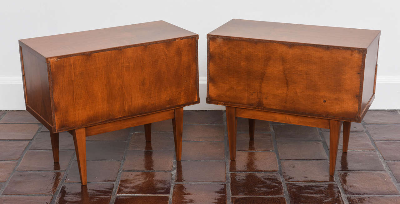 Italian Mahogany and Brass Side Tables For Sale 4