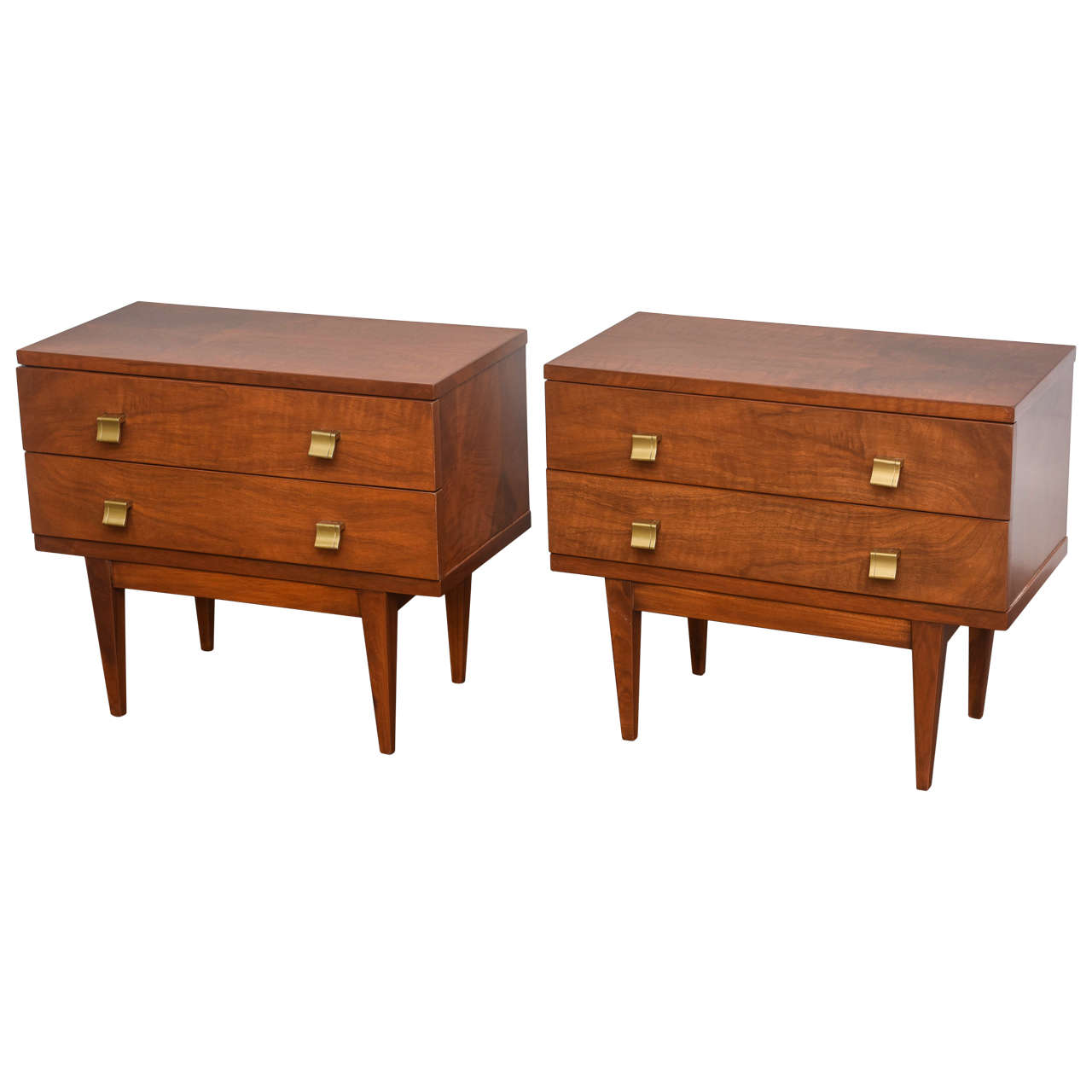Italian Mahogany and Brass Side Tables For Sale