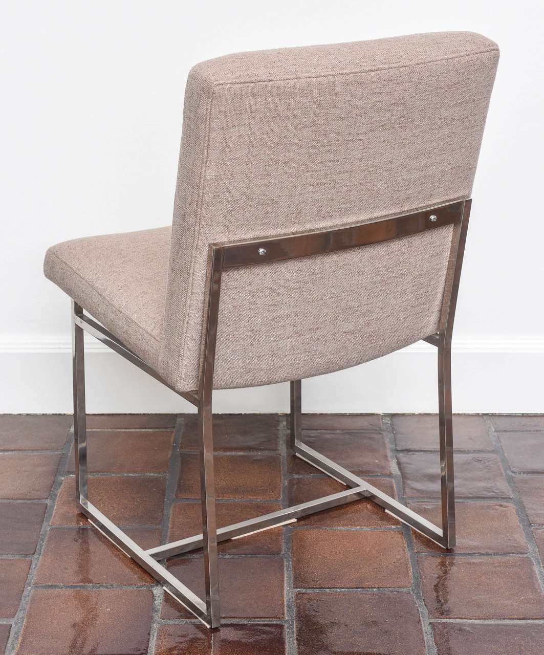 Chrome Framed Dining Chairs by Milo Baughman, S/6 For Sale 2