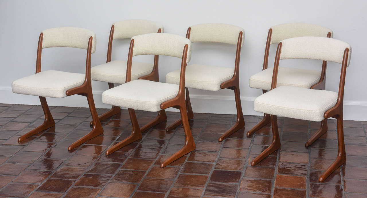 1960s French Walnut Dining Chairs