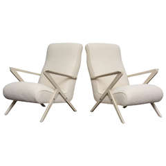 Pair of Italian 1950s Lounge Chairs in the Manner of Vito Latis