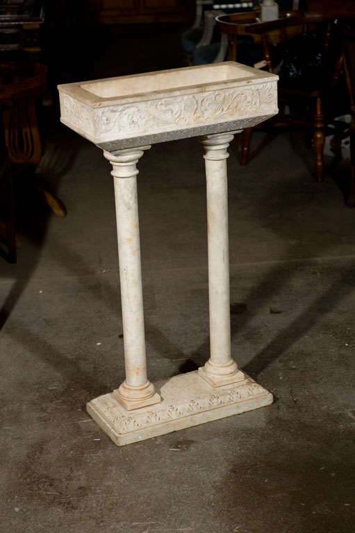18th Century Carved Marble Font