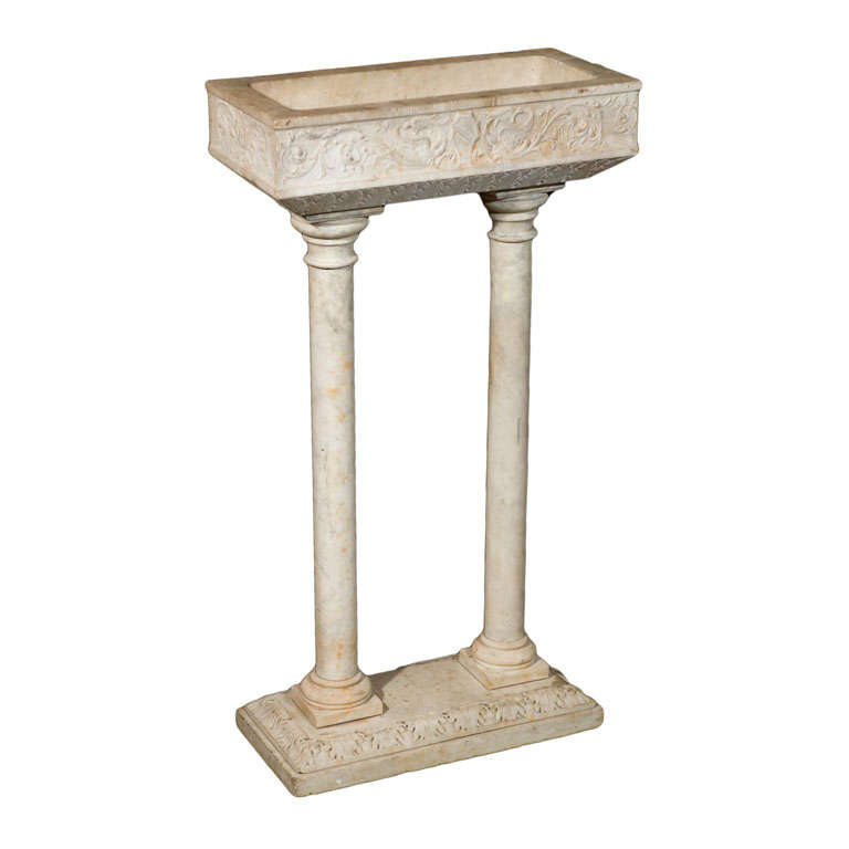 18th Century Carved Marble Font For Sale