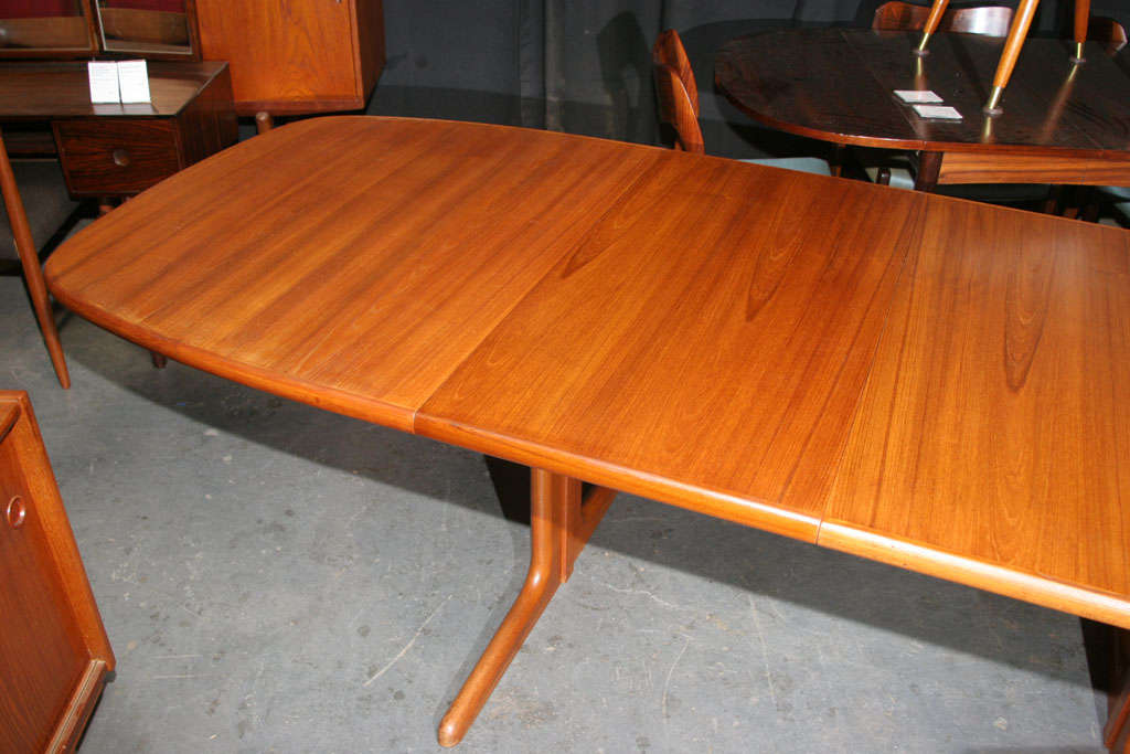 Large Danish Modern Oval Teak Dining Table 1
