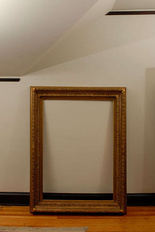 Very Large Ornate Gold Leafed Antique Amercian Frame