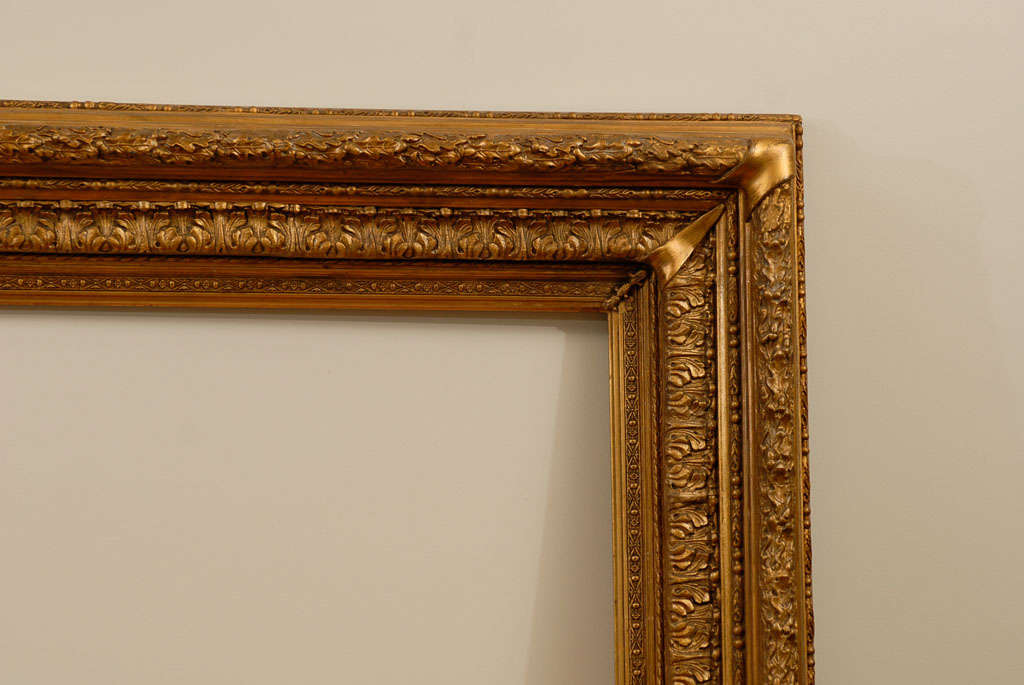 Very Large Ornate Gold Leafed Antique Amercian Frame at 1stDibs