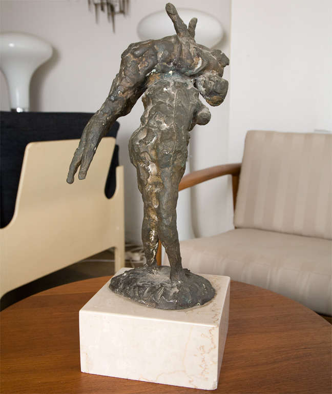 Mid-20th Century Jack Zajac bronze on marble base titeled 