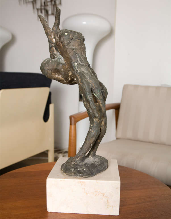 Bronze Jack Zajac bronze on marble base titeled 