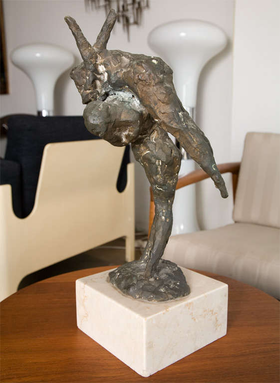 Jack Zajac bronze on marble base titeled 