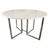Vintage Italian Drop Leaf Dining/Kitchen Table In Chrome, Laquer