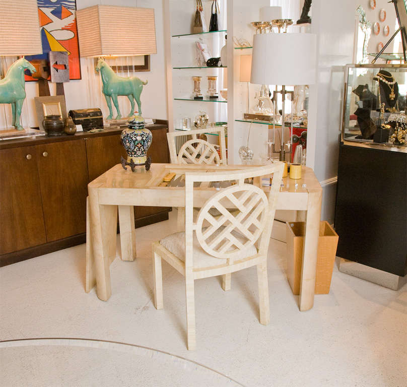 Parchment Backgammon Table by Karl Springer