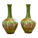 Vintage A Pair of Cloisonne Vases